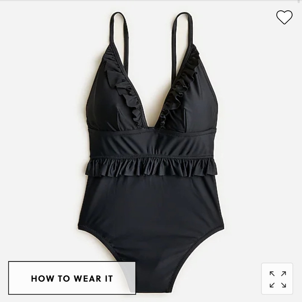 NWT J. Crew Ruffle Deep V Swimsuit